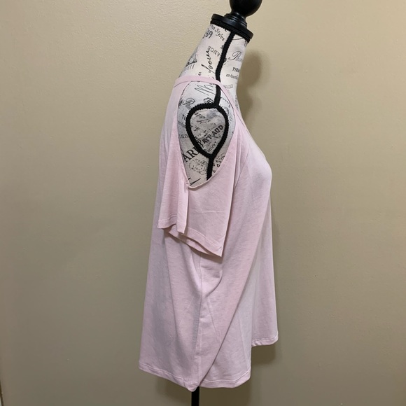 Material Girl Active Pink Cold Shoulder Short Sleeve Shirt Size XL - Picture 7 of 11